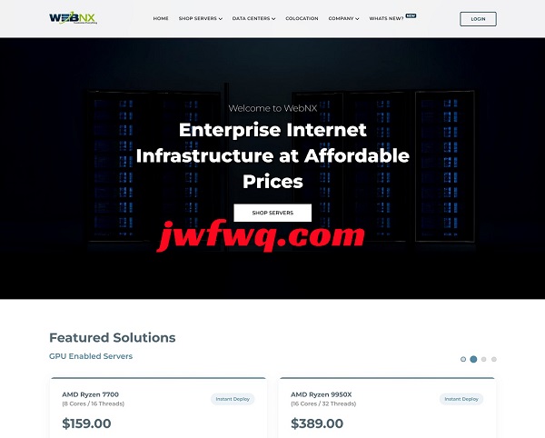 webnx便宜美国GPU服务器，低至$99/月，配10G大带宽-境外服务器
